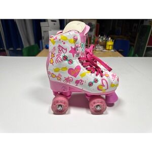 Voyager Barbie Girls Roller Skates Shoes Girls 12-2 Pink White Glitter Wheels